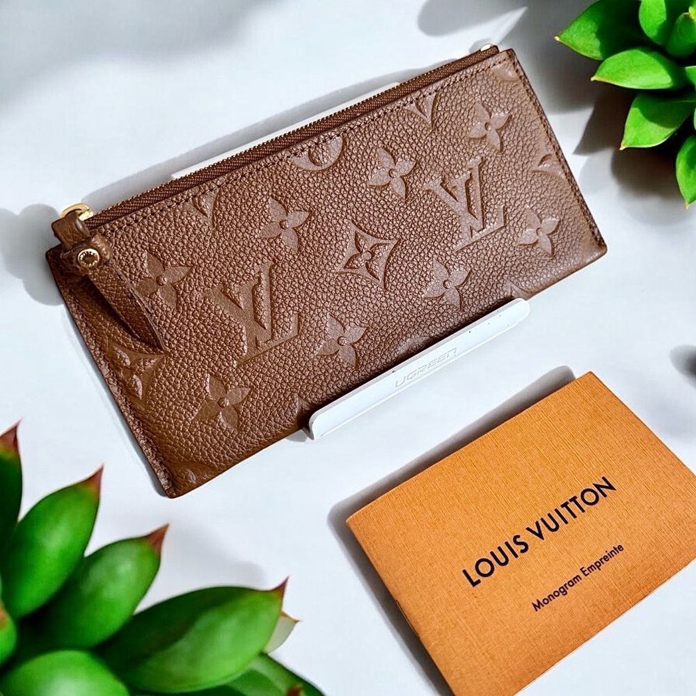 SOLD 💎Authentic Louis Vuitton Empreinte Felicie Wallet Zippered Insert Cognac